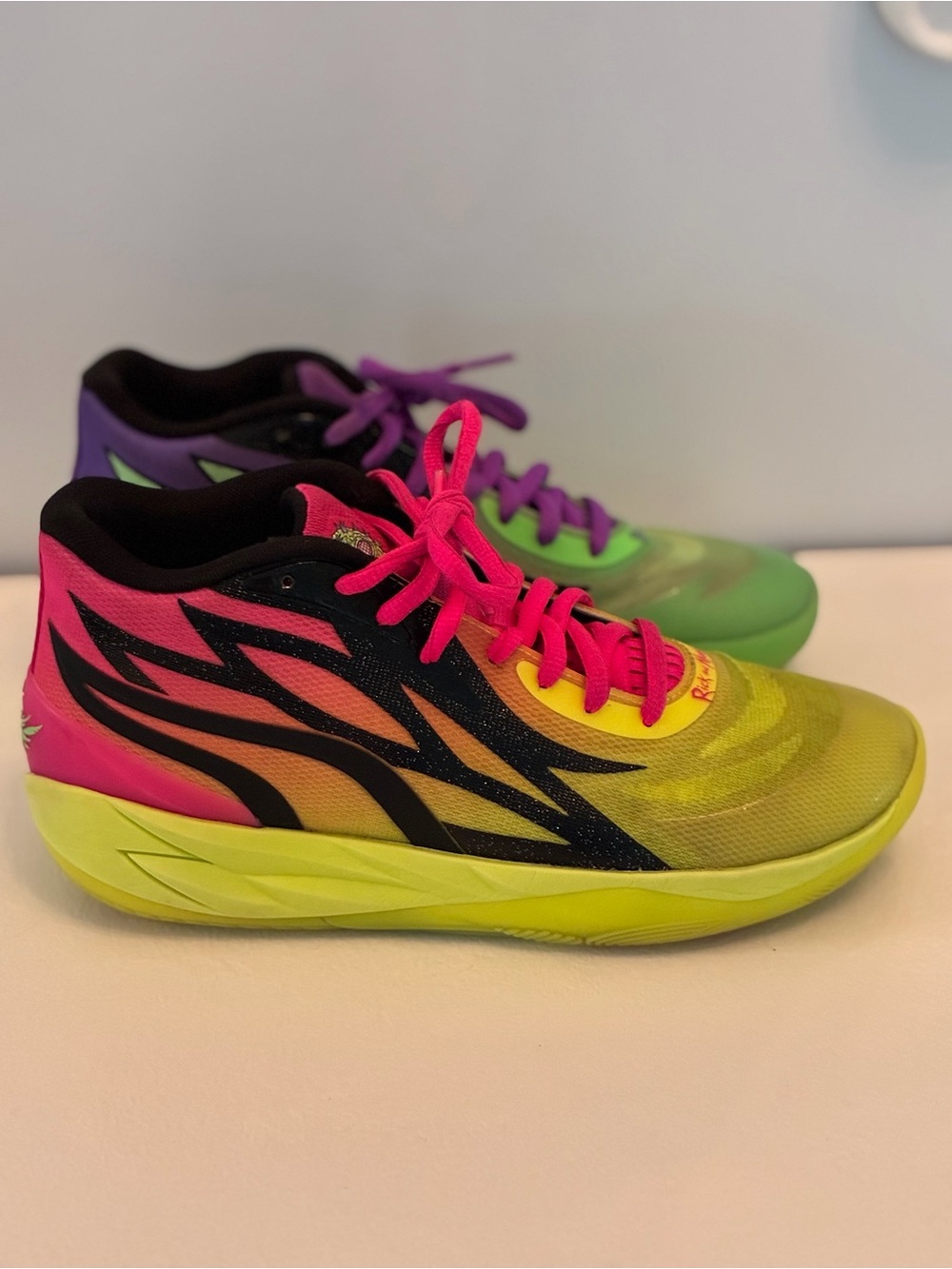 Puma Neon Rick and Morty Running Sneakers - Pink/Yellow/Green/Purple